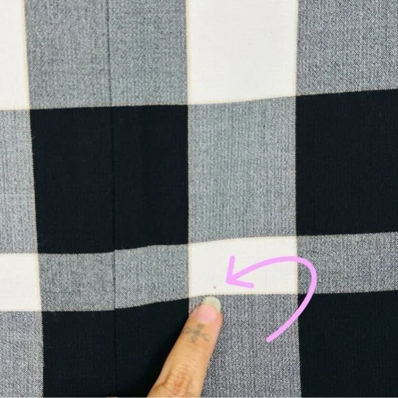 Ann Taylor Checkered Gingham Plaid Slit Stretchy High Rise Lined Pencil Skirt 8